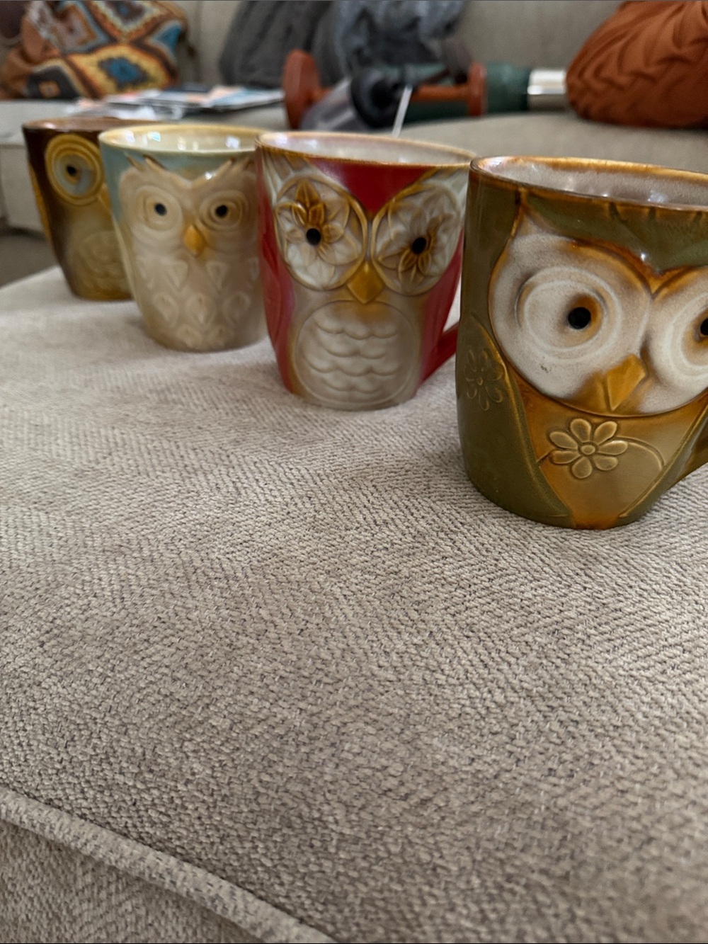 Owl Ceramic Espresso Cup - Colorful Assorted (Green, Red, Cream, Yellow)